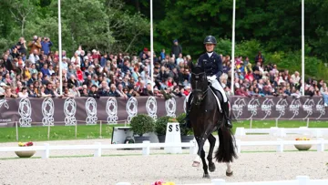 Pauline Basquin et Sertorius de Rima*IFCE lors de l’édition 2024 des Internationaux de dressage de Compiègne.