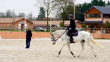 “Je conseille aux cavaliers de retenir les exercices et leur ordre pour qu’ils puissent relâcher et engager leur cheval”, dit Barnabas Mandi, intervenant fédéral des plus chevronnés.