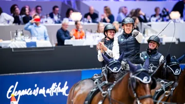 Benjamin Aillaud a fini deuxième de la Coupe du monde d'attelage à Lyon, cet après-midi.