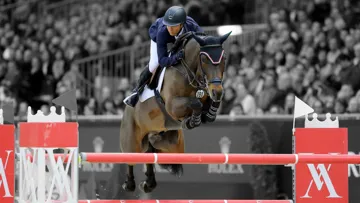 Kent Farrington et Voyeur en 2015 à Genève, lors de leur victoire dans le Top Ten.