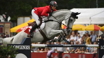 Martin Fuchs et Leone Jei lors de la Coupe des nations de Saint-Gall