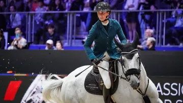 Pénélope Leprevost et Bingo del Tondou, quatrièmes de la Coupe du monde Longines de Lyon. 
