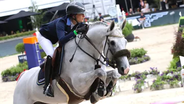 Wilma Hellström et Cicci BJN lors de la Coupe des nations du CSIO 5* de Rotterdam. 