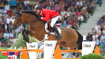 Après avoir servi l'équipe canadienne pendant des décennies, Ian Millar, ici lors des Jeux équestres mondiaux de Caen en 2014 avec Dixson, en prend les rênes.