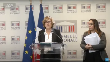 Sabrina Sebaihi et Béatrice Bellamy ont organisé une conférence de presse le 23 janvier pour la sortie du rapport de leur commission d'enquête parlementaire.