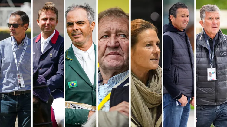 Éric Navet, Olivier Guillon, Rodrigo Pessoa, Marcel Delestre, Eugénie Angot, Éric Levallois et Édouard Coupérie.