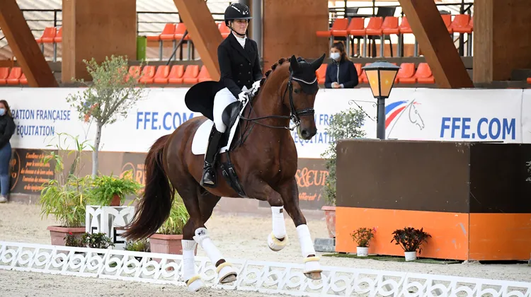 Morgan Barbançon Mestre et Habana Libre A lors du CDI organisé au Pôle européen du cheval, à Yvré-l’Évèque, dans la Sarthe.