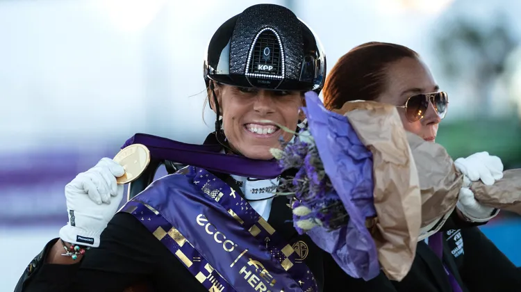La Belge Michèle George a été sacrée championne du monde de para-dressage hier.