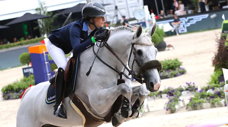 Wilma Hellström et Cicci BJN lors de la Coupe des nations du CSIO 5* de Rotterdam. 