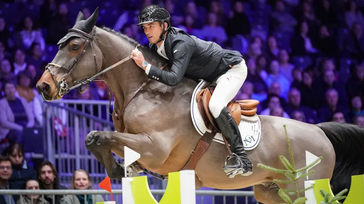 Victor Bettendorf et Mr Tac (alias Mister Tac des Fusains) lors du CHI de Genève. 