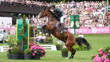 Julien Epaillard et Gracieux du Pachis à Dinard, où ils ont terminé deuxièmes du Grand Prix.