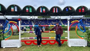 Début juillet, Lucien Hecht avait accompagné Alain Fortin au CHIO d’Aix-la-Chapelle pour y voir à l’œuvre Brazyl du Mezel, auteur d’un superbe double sans-faute dans la Coupe des nations avec François-Xavier Boudant.