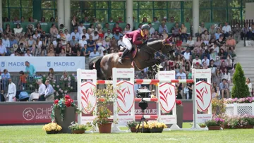 Pius Schwizer et Vancouver de Lanlore au CSI 5*-GCT de Madrid.