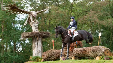 Ici lors de leur reprise de dressage, Mollie Summerland et Mojo sont toujours en tête du Mondial des six ans au Lion-d'Angers après le cross.