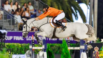 Long John Silver et Jur Vrieling en finale des Coupes des nations Longines, à Barcelone.