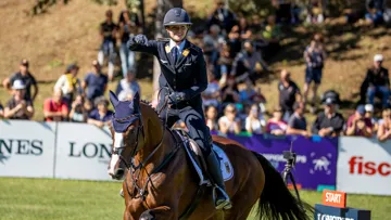 Après avoir offert trois superbes médailles en grands championnats à sa cavalière, Amande de B'Neville, ici aux Mondiaux de Pratoni, prend sa retraite