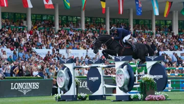 Roger-Yves Bost et Delph de Denat*HDC ont réussi un très bon parcours dans le Grand Prix Longines du CSI 5* de Madrid, ne concédant qu’une petite faute dans le triple.