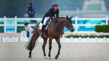 “La Britannique Laura Collett et l’Allemand Michael Jung (ici en photo) me semblent vraiment au-dessus du lot associés à London 52 (17,5 points) et Chipmunk (17,8), sur ce test-là et ils le seront peut-être aussi sur les deux autres”, dit Maxime Livio.