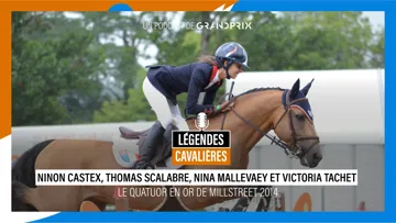 Ninon Castex, Thomas Scalabre, Nina Mallevaey et Victoria Tachet, le quatuor en or des championnats d’Europe Poneys de 2014