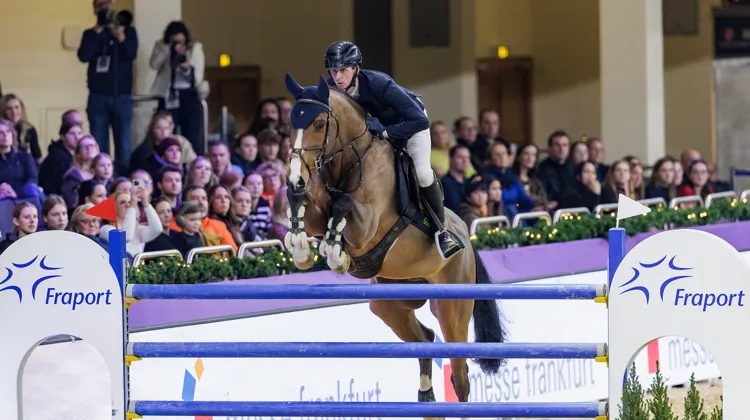 À huit ans, Vithargos a remporté sa première épreuve à 1,50m, hier à Francfort