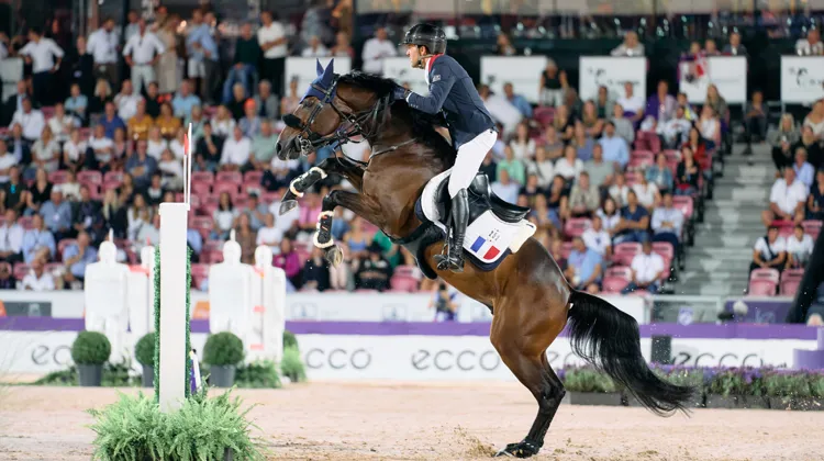 Simon Delestre et Cayman Jolly Jumper aux Mondiaux de 2022 à Herning.