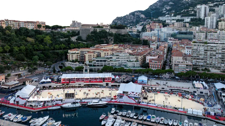 Vue aérienne des installations du concours monégasque.