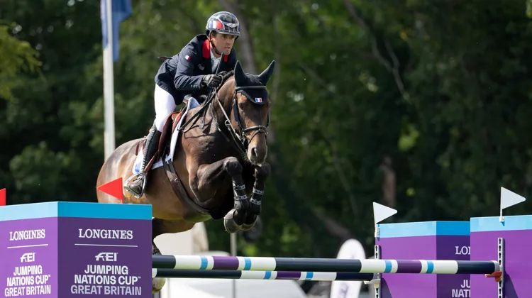Marc Dilasser et Arioto*du Gèvres au CSIO 5* d’Hickstead.