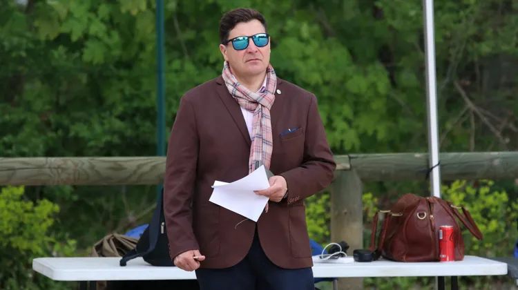 Raphaël Saleh préside ici l'inspection des chevaux au CDIO 5* de Compiègne 