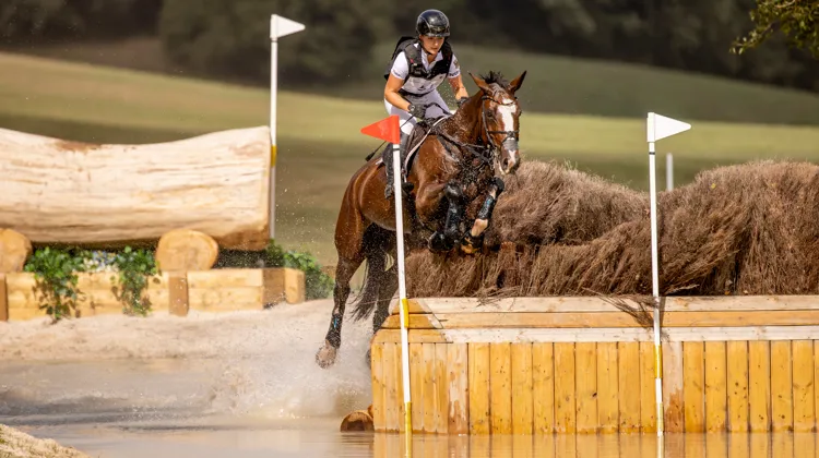 Julia Krajewski a réalisé ses plus belles performances avec la Selle Français Amande de B'Neville, ici aux Mondiaux de Pratoni l'an passé