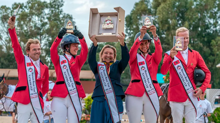 Cyril Cools, Marine Scauflaire, Virginie Thonon et Jérôme Guéry, sous la houlette de Fabienne Daigneux-Lange, ont célébré une très belle victoire à Rabat.