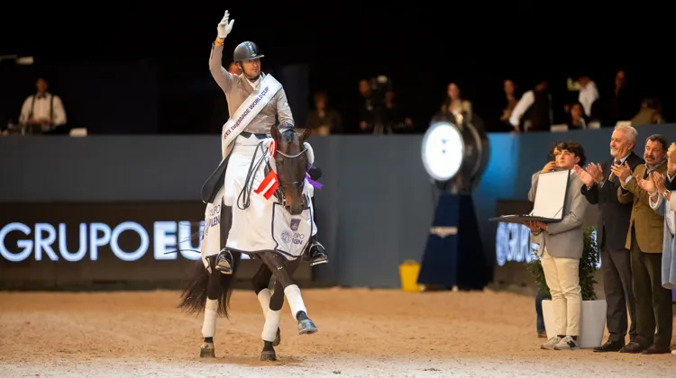 Jose Daniel Martin Dockx a ravi le public madrilène en remportant la Coupe du monde de dressage disputée dans la capitale espagnole