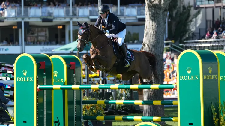 Ici au CSIO 5* de Calgary en septembre, Conor Swail et Theo se sont imposés hier au CSI 5* de Thermal.