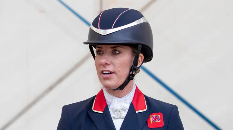 Charlotte Dujardin est ici aux championnats du monde de Herning en 2022
