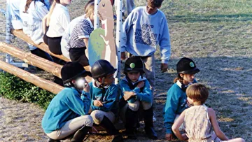 L'équipe des Viking, dont faisait partie la Normande Pénélope Leprevost, qui a couru quelques années en concours complet à Shetland, est ici aux championnats de France du Touquet en 1989