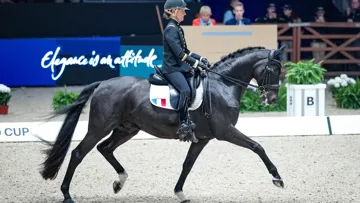 Pauline Basquin a terminé troisième de l’étape de la Coupe du monde avec un Sertorius de Rima Z*IFCE à l’attitude toujours aussi plaisante.