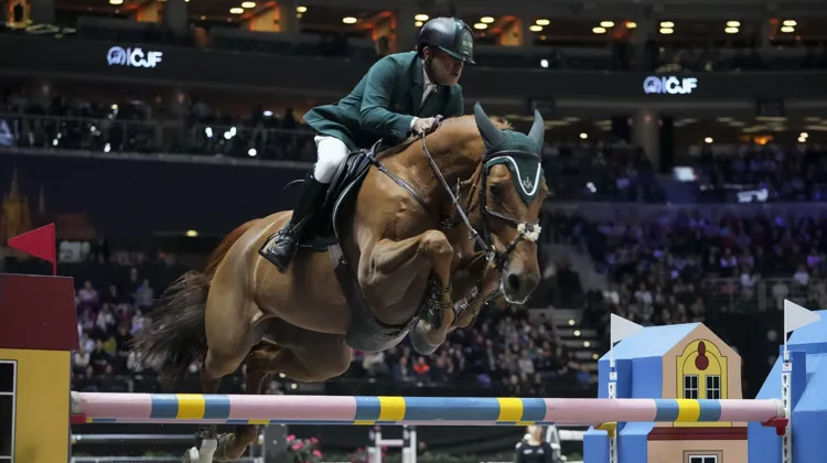 Ramzy Al Duhami et Addressee pendant le CSI 5* de Prague,  en novembre 2023.