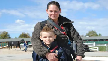 Robin et sa maman à la veille d'entrer en piste