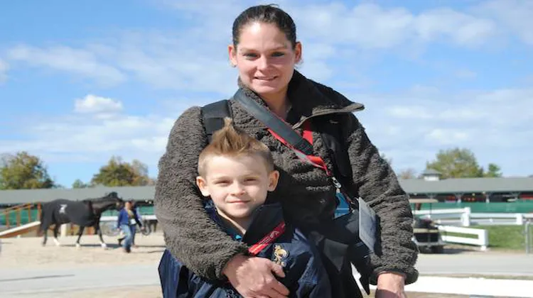 Robin et sa maman à la veille d'entrer en piste
