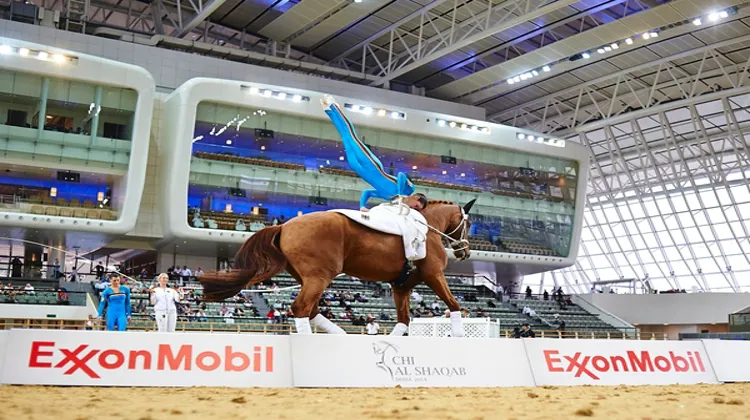 Les voltigeurs se sont affrontés pendant quatre jours dans l'enceinte couverte climatisée. Photo Al Shaqab