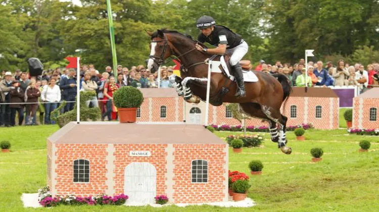 Le Néo-Zélandais Tim Price et son KWPN de douze ans Wesko ont pris la tête du CCI 4* de Lexington. Ci-dessus lors des Jeux équestres mondiaux de Caen, en septembre 2014 © Scoopdyga