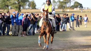 Cheikh Mohammed, vainqueur du pré-ride d'Euston Park, ici à Lexington en 2011. (Ph. Scoopdyga)