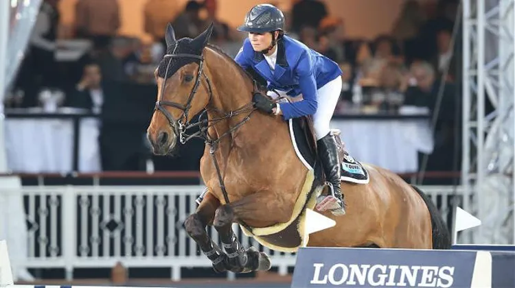 Pénélope Leprevost ne pouvait mieux démarrer le Global Champions Tour puisqu?elle remporte les deux épreuves majeures à Anvers. Hier elle a pu compter sur Nayana pour doubler ses concurrents. Photo Stefano Grasso/GCT