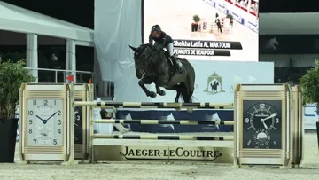 Latifa Al Maktoum et Peanuts de Beaufour ont remporté le CSIO 5* d'Abu Dhabi, seulement leur troisième tentative ensemble à ce niveau. Crédit Sporfot