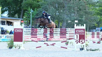 Thomas Lévêque a franchi 1,86m avec sa jument Secrete de Gaia. Photo PSV Morel