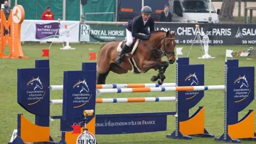 Michael Jung a remporté pour la troisième fois consécutive le CICO 3* de Fontainebleau avec Sam, auteur d'un excellent test de dressage puis d'un double sans-faute dans le crosss et le saut d'obstacles. Photo FFE/PSV