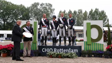 La Grande-Bretagne a remporté la deuxième étape de la Coupe des nations, hier, à Rotterdam © FEI