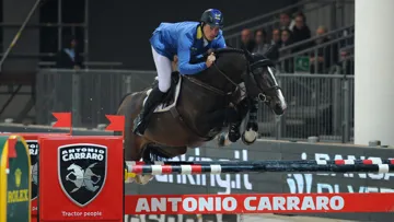 Christian Ahlmann a été le plus rapide des trois Allemands lors du barrage sur Taloubet Z, ce soir à Vérone. Crédit Ph. Lorenzo