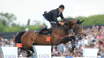 Jerome Hurel, avec Ohm de Ponthual, était le premier Français à réaliser un sans-faute dans cette seconde manche.