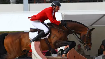 Ludger Beerbaum, ici avec Chaman lors de la Coupe des nations de Rome, n'a cette fois-ci pas emmené son étalon bai. © Scoopdyga