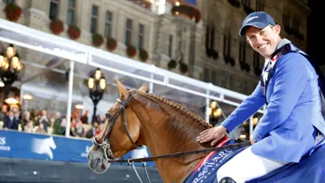 Gerco Schröder a affiché son plus beau sourire, hier soir à Vienne, où il s'est brillamment imposé avec London. Photo Stefano Grasso/LGCT